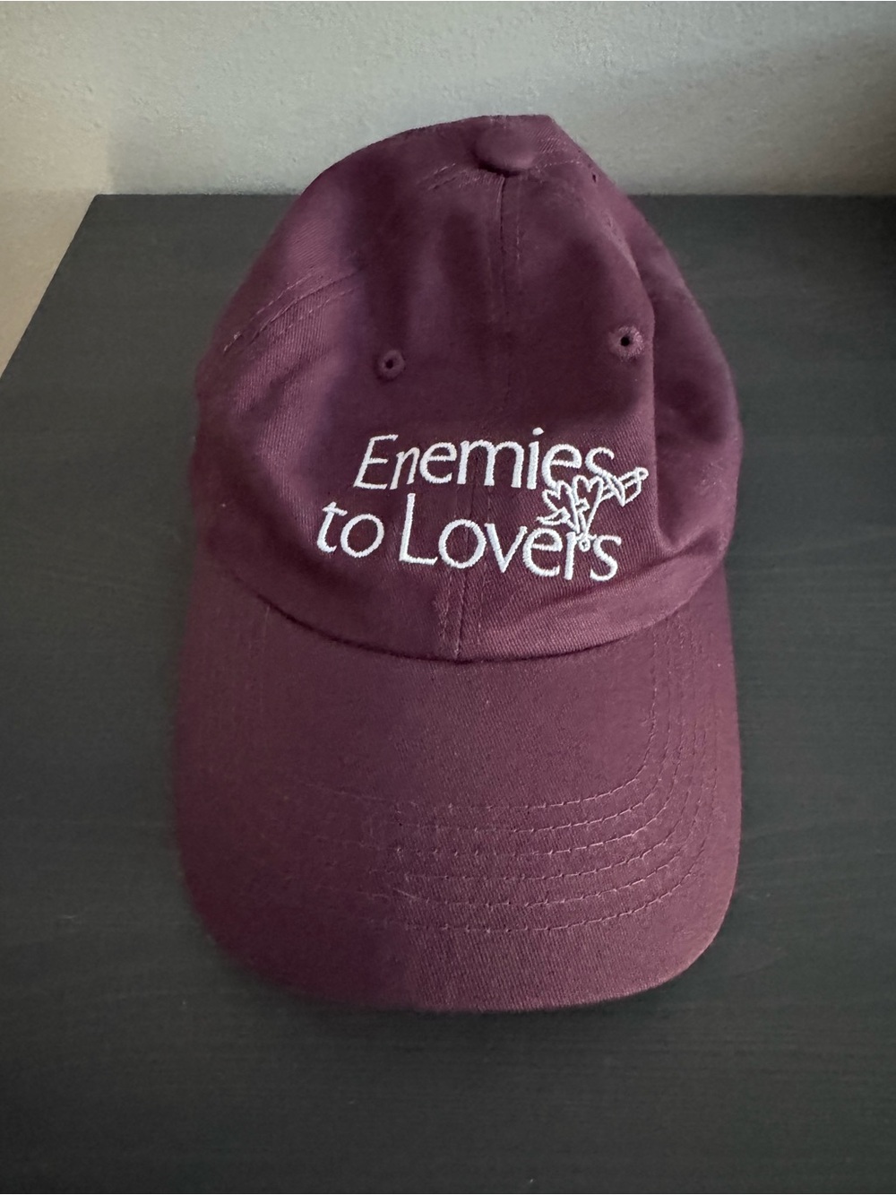 Allurial Enemies to Lovers Embroidered Baseball Cap - Burgundy